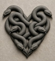 Gothic Black Heart Snake Wall Decor – Dark Academia – Gothic Gallery Wall