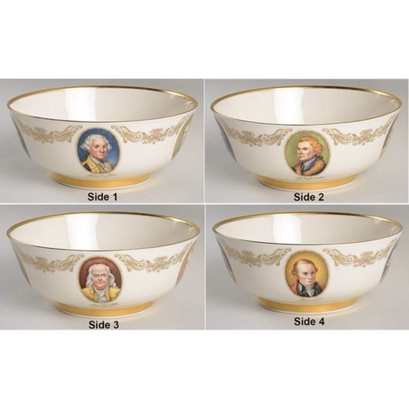 Vintage Lenox United States Patriots Portraits Gilt Rim Decorative Bowl gallery