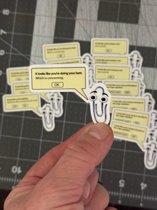 Funny Clippy Meme Sticker Pack Vinyl Decal Sticker 4-Pack Sarcastic Office Humor gallery