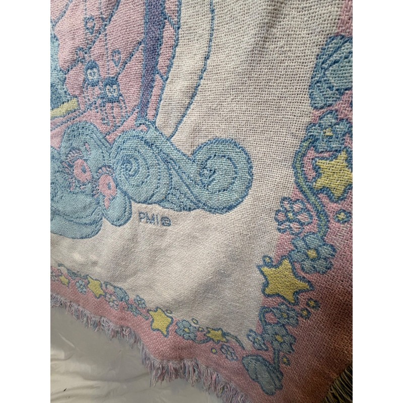 Vintage 1993 Precious Moments Noahs Ark Woven Tapestry Throw Blanket Rug Barn gallery