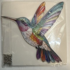 Multicolor Acrylic Hummingbird Suncatcher Modern Glossy Style for Any Room