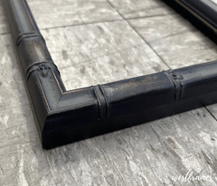 Modern Bamboo Black Brown Patina Finish Wood 1″ Wide Picture Frame | West Frames