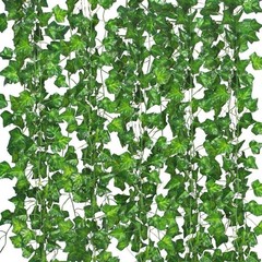 12 Pack 84 ft Fake Vines for Room Decor Artificial Ivy Garland with Clip Green