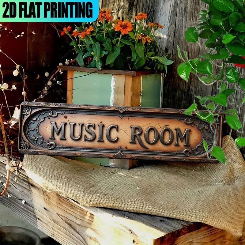 Vintage Plaque Music Room Metal Signs Retro Decor for Music Lovers Home Studios gallery