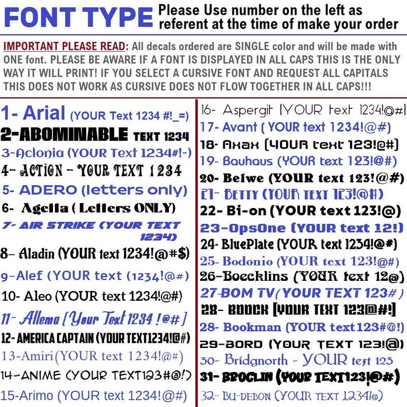 Custom Number Decal Sticker Text Lettering Commercial Pick up Truck Trailer xk gallery