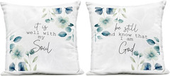 Spiritual Proverbs Floral Outdoor Pillows by Kim Allen – Set of 2