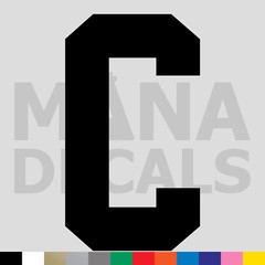 Jersey Letter C Vinyl Die Cut Decal Sticker – Sport Athlete Alphabet Text