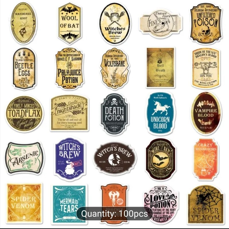 10 PCS Vintage Potion Labels Stickers BRAND NEW Version B gallery