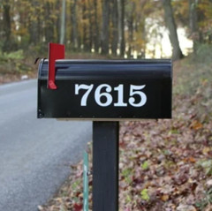 SET OF 2 Custom Mailbox Numbers Vinyl Decals / Stickers – Choose Size & Color