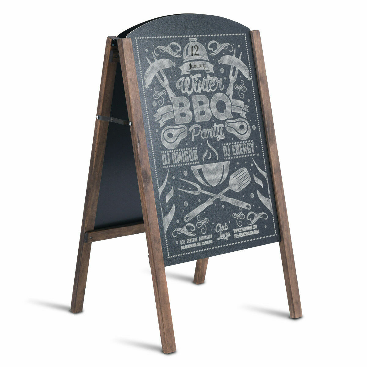 Costway 31.5" Wood A-Frame Chalkboard Menu Sign Board Sidewalk Wedding Signage gallery