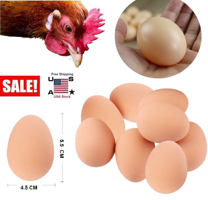 30× Liftlike Chicken Egg Plastic Fake Eggs 2" Fake Dummy Egg Hen Joke Prank US gallery