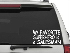 MY FAVORITE SUPERHERO IS A SALESMAN Decal Sticker CW806