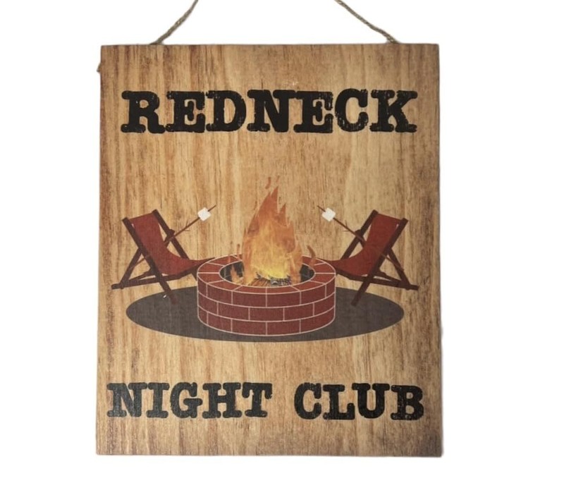 JennyGems Bar Decor, Redneck Night Club Wooden Sign, Bonfire Fire Pit, Man Cave gallery