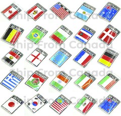 High Quality Country Flag Stickers 3″X4″ Decal – Metallic Prismic Bumper Sticker