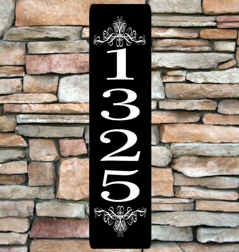 Personalized Home Address Sign Aluminum 3" x 12" Custom House Number Plaque Sign gallery