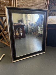 Black + Gold Wall Mirror Rectangle Bathroom 24″ L x 20″ W Heavy Hanging Vanity