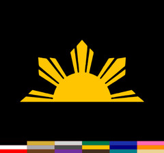 Philippines Half Sun Decal PICK SIZE COLOR Vinyl Sticker Car Wall Filipino Flag