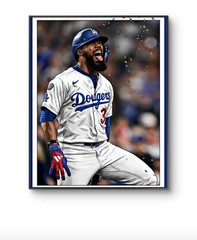 Illustrated realistic cartoon style Los Angeles Baseball 8X10 Glossy photo print