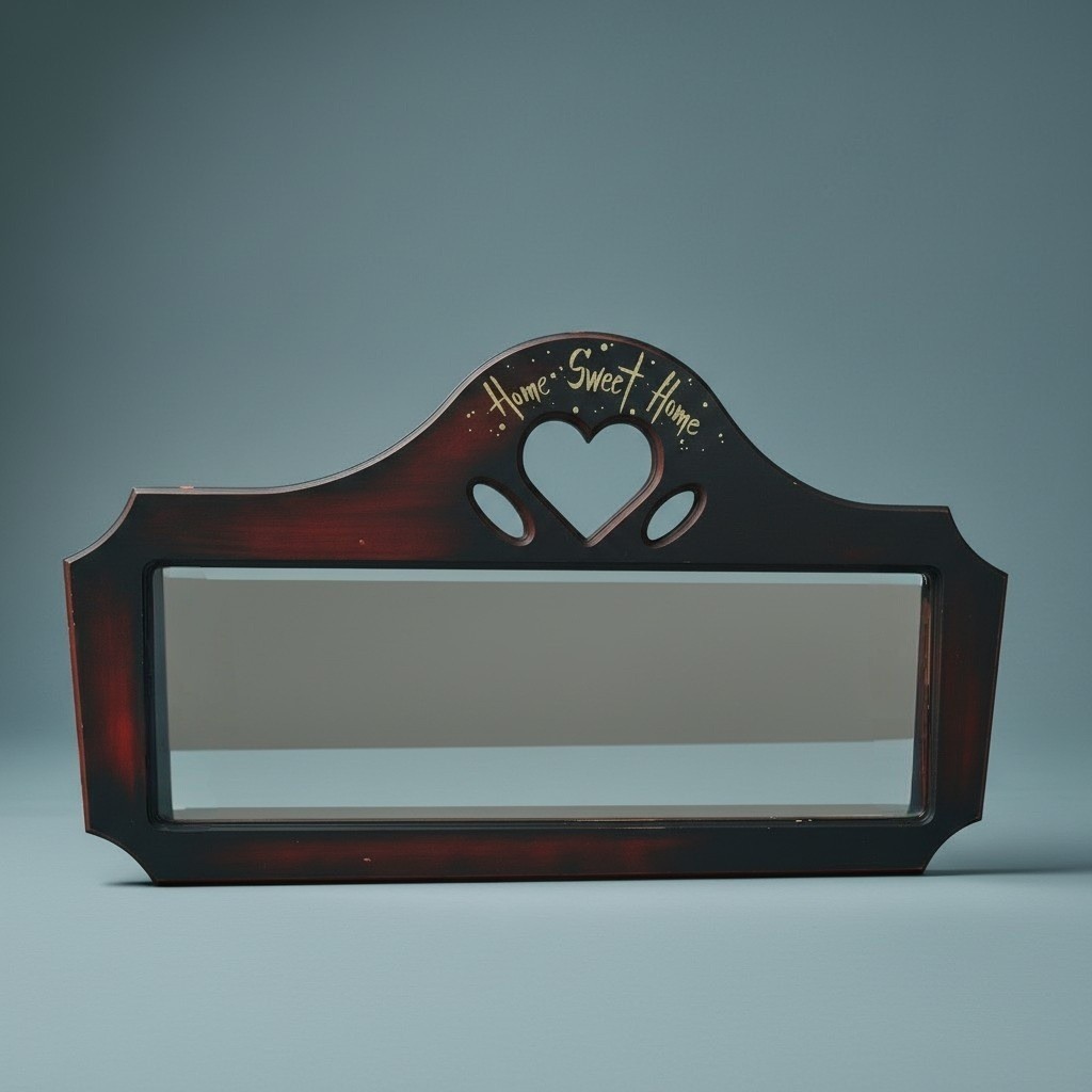 Hart Lake Cabinetry Home Sweet Home Wood Wall Mirror 36" Large w/Heart Cutout gallery