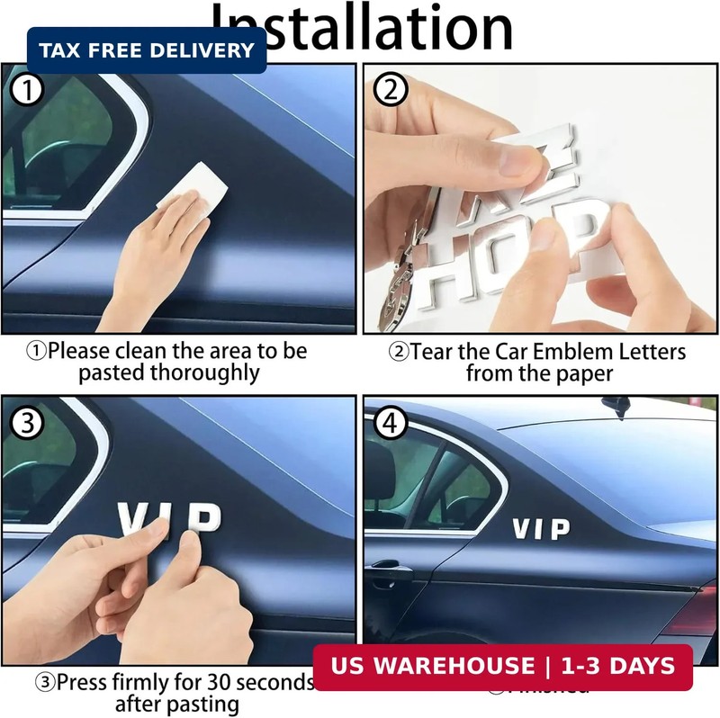 43Pcs Car Emblem Letters Sticker DIY 3D Chrome Number Symbol Badge Decal New gallery