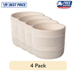 Better Homes & Gardens Round White Ceramic Planter Pots 6″ x 6″ x 5.3″, 4 Pack