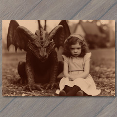 Art Print Girl Monster Weird Creepy Imaginary Friend Nightmare Scary Unusual Pet