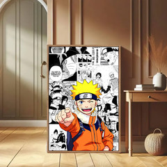 Naruto Poster Manga Collage Sasuke B&W Anime Wall Decor Art Print