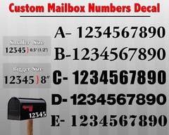 2 pack Custom Mailbox Numbers Vinyl Die-Cut Decal Choose: Font, Color and Size