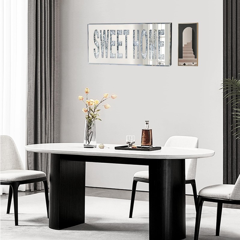 Sweet Home Sign Wall Decor, Glass Sweet Home Signs with HD Mirror Image and C... gallery