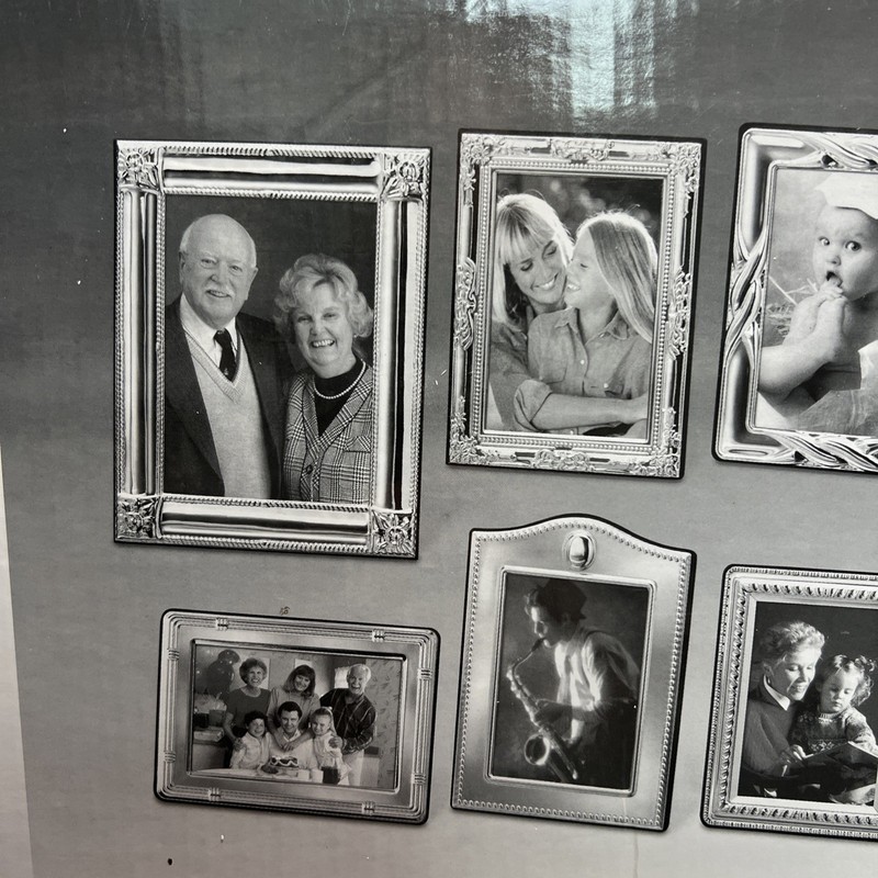 Vtg Godinger Silver Plated Art Photo Frames 1-8 X 10, 1-5x7, 2-4x6, 3-3x5, 3-2x3 gallery
