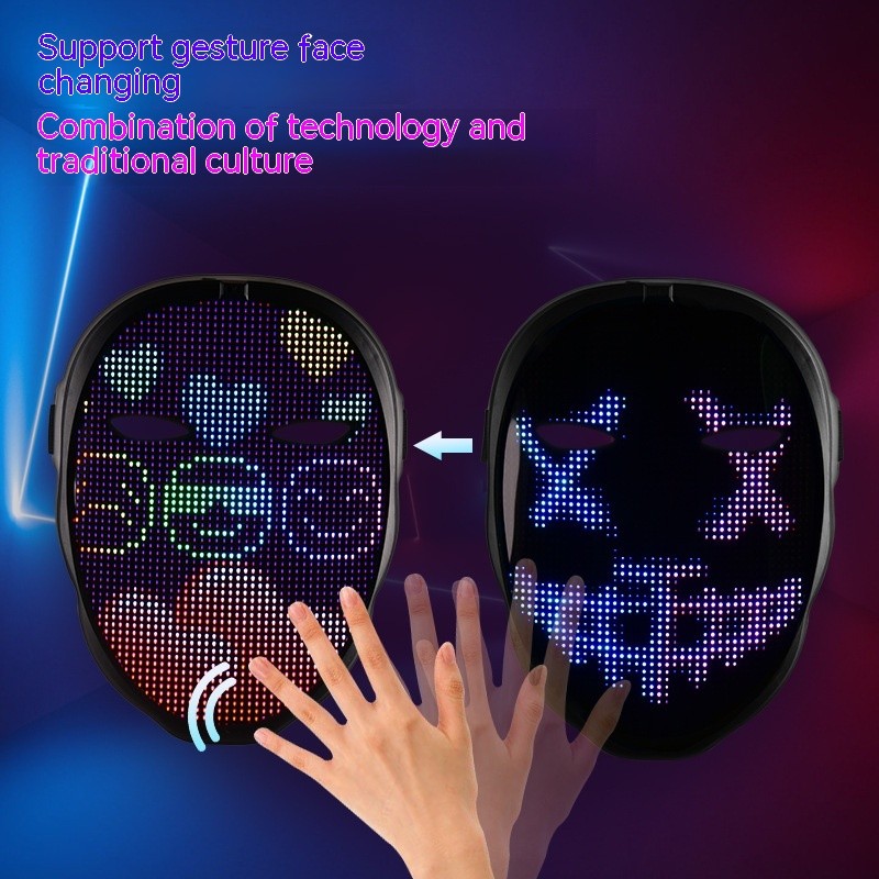Halloween Face Masks Full Color LED Luminous Mask Face Changing Mask Party Bar gallery