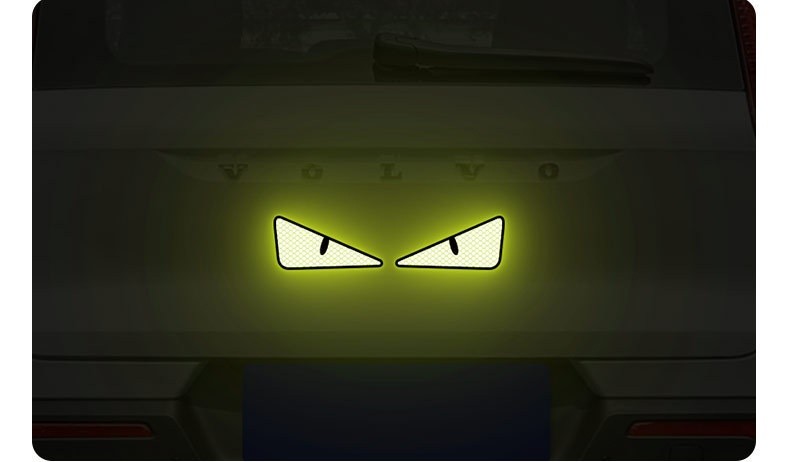 Green Big Eyes Car Sticker Wall Sticker Cartoon 3D Decal Sticker for Bike/ Car gallery