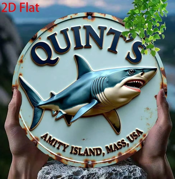 Jaws Movie Amity Island Shark Metal Sign Vintage Retro Sign Wall Decor 8x8 In gallery