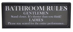 Bathroom Rules Funny Toilet Sign Shelf Sitter Home Wall Art Decor Print Plaque