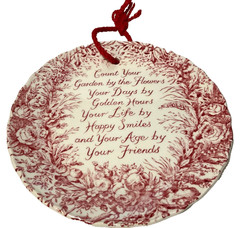 Red White Royal Crownford Ironstone Plate Staffordshire England “Count Your”