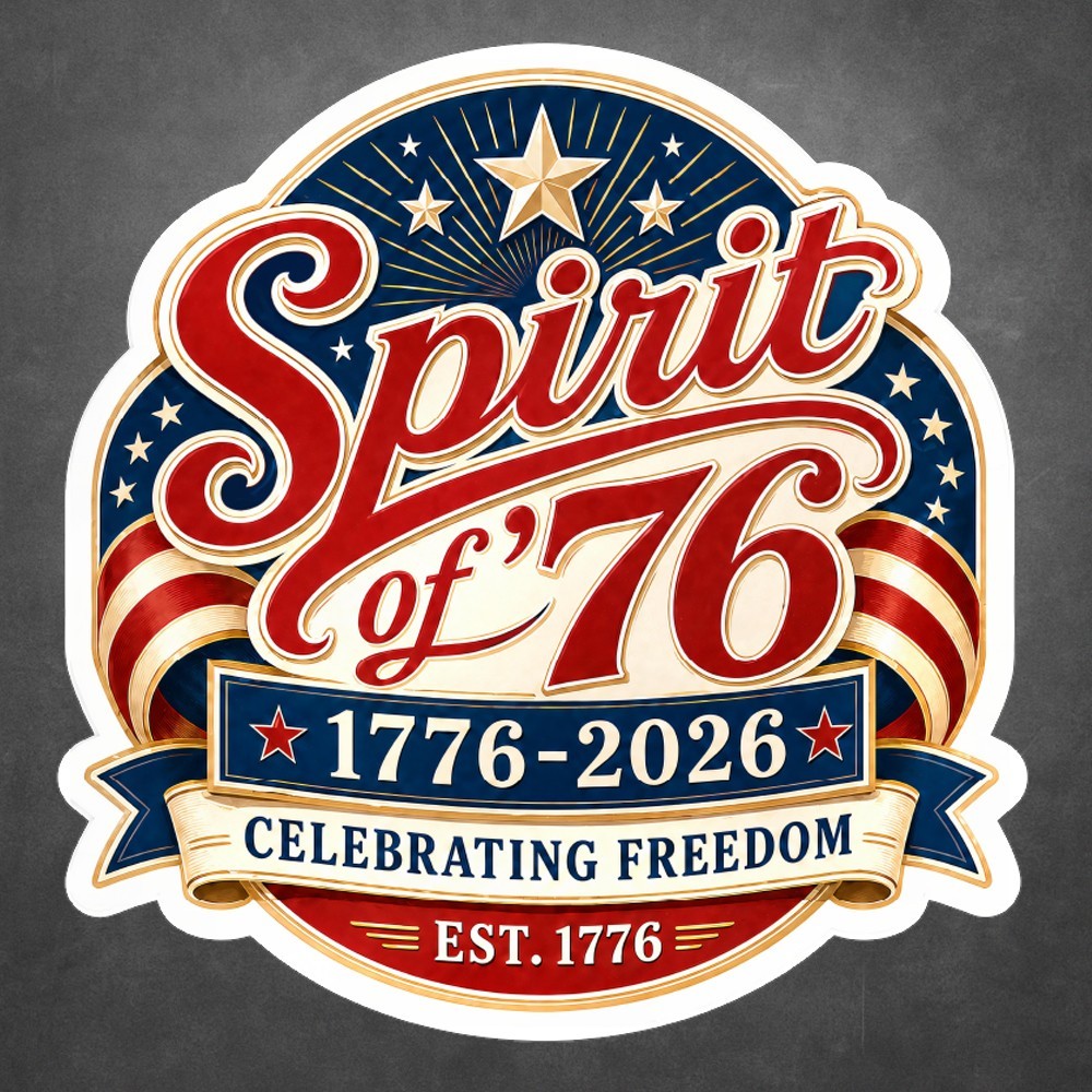 Spirit of 76 Patriotic USA 250th Anniversary Vinyl Decal Sticker 1776 2026 gallery