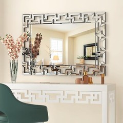 Unique X Large Bathroom Mirror for Wall Hanging Venetian Accent Decor Mirror