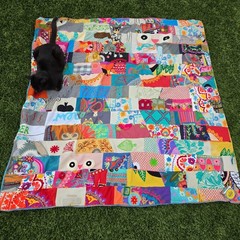 Karma Living Patchwork Throw Blanket Embroidered Floral Whimsical Boho Eclectic