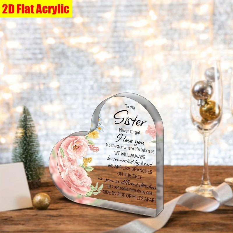 Best Sister Gift Acrylic Heart Plaque To My Sister Sibling Birthday Gift for Her gallery