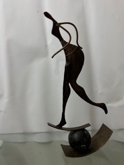 Abstract Metal Balancing Woman Sculpture Modern Art Figurine Table Decor Statue