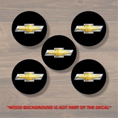 Chevrolet Chevy Bowtie Wheel Center Cap Overlay x5, Vinyl Decal Sticker 92