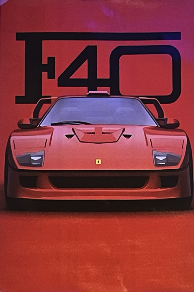 Ferrari F40 Canvas Frameless Wall Art | Classic Ferrari Print