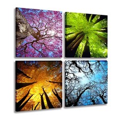 Art 4 Panels Canvas Wall Art Spring Summer Autumn Winter Four Seasons Landsca…