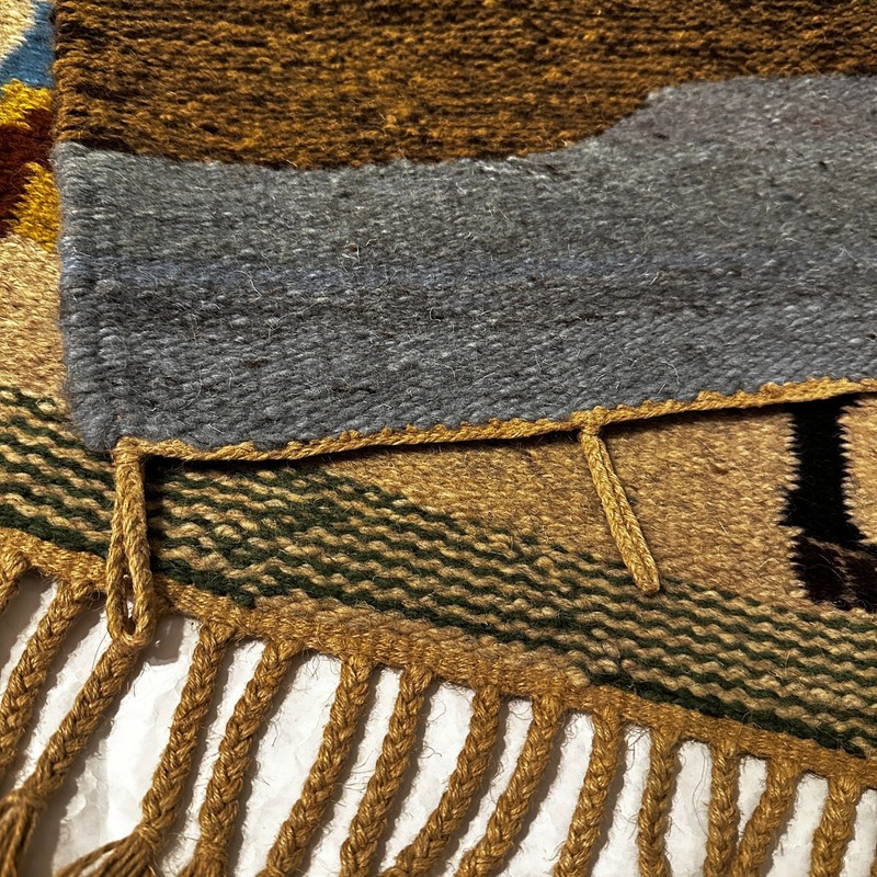 Milking Cow Farm Scene VTG Handwoven Wool Tapestry Wall Hanging 36x24" gallery