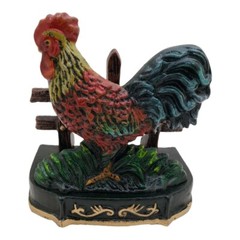 Vintage Cast Iron Rooster Mail Letter Holder Sorter Napkin Holder 2lb9.8oz