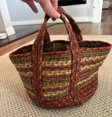 Homespice Aberdeen Woven Braided Jute Soft Storage Bin Bag Basket Handled 9x9x7