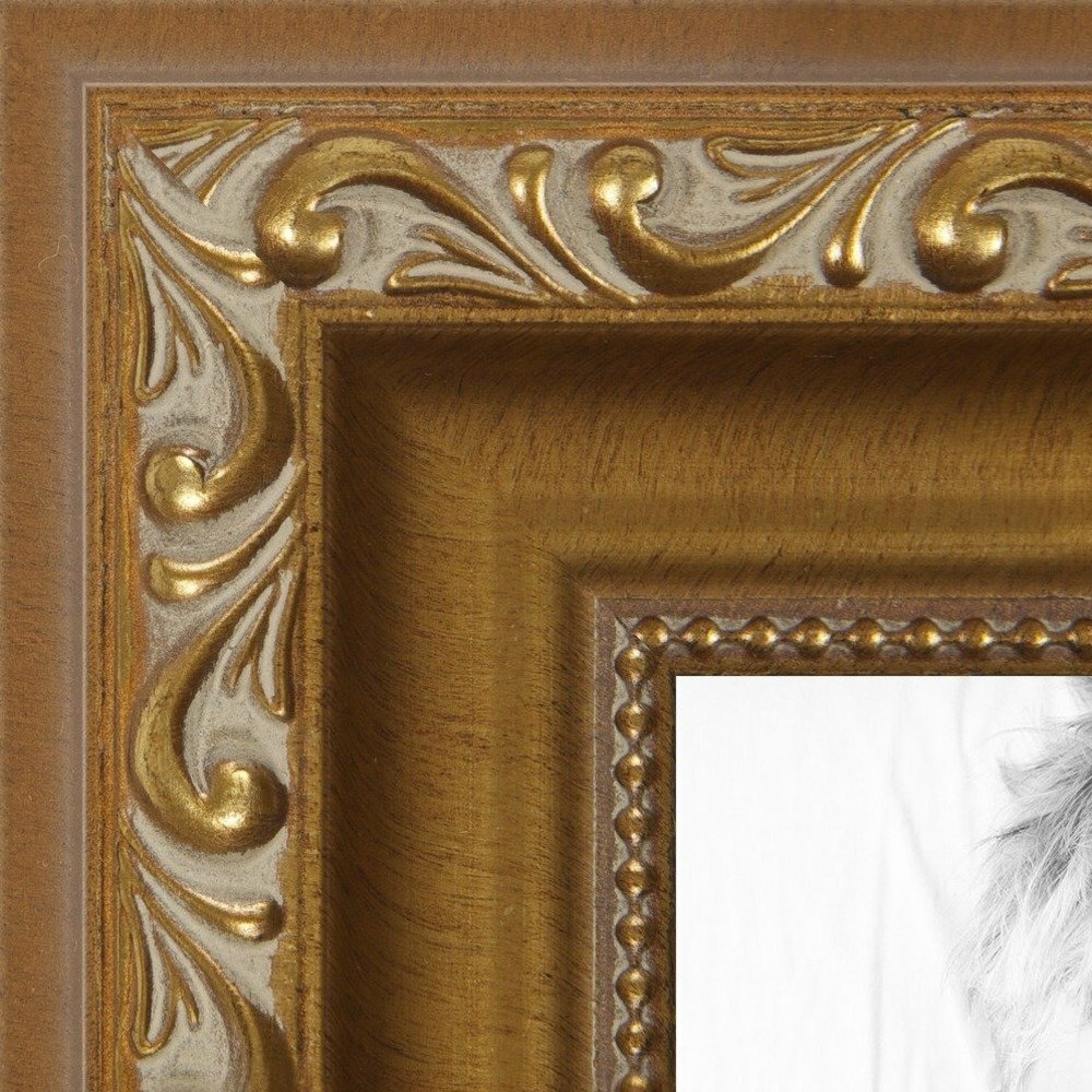 ArtToFrames 1.4" Custom Poster Frame Gold with beads 4139 Large gallery