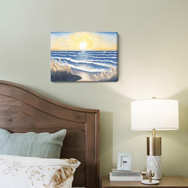 Stunning 12x16 Ocean Sunset Art Print - Waterproof Canvas for Any Room gallery