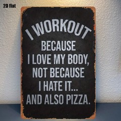 I Love My Body Workout Saying Metal Sign Rustic Wall Art Funny Gym Friend Gift