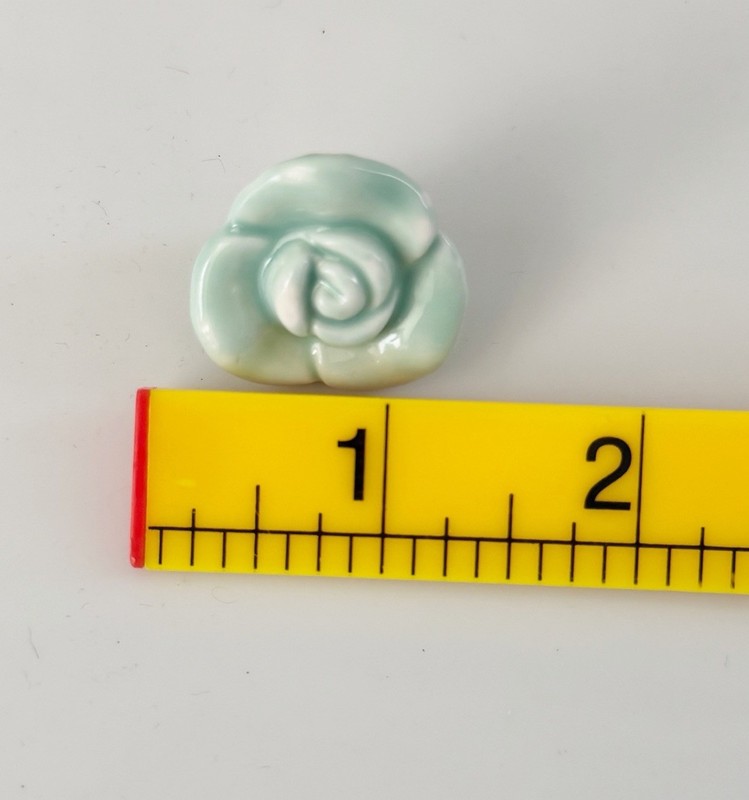 Vintage Ceramic Flower Rose Mint Green Wall Tac Pin Decoration gallery
